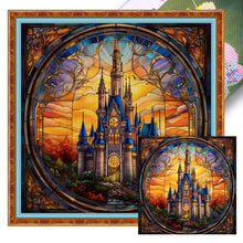 Load image into Gallery viewer, Glass Painting-Castle 50*50CM11CT 3 Stamped Cross Stitch
