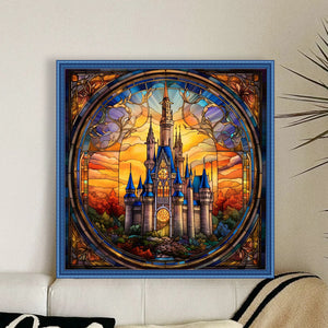 Glass Painting-Castle 50*50CM11CT 3 Stamped Cross Stitch