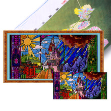 Load image into Gallery viewer, Glass Painting-Hogwarts 100*50CM11CT 3 Stamped Cross Stitch
