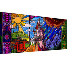 Load image into Gallery viewer, Glass Painting-Hogwarts 100*50CM11CT 3 Stamped Cross Stitch
