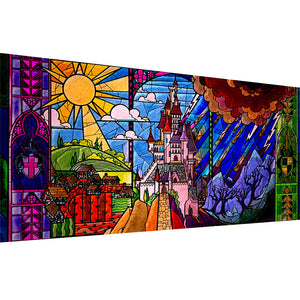 Glass Painting-Hogwarts 100*50CM11CT 3 Stamped Cross Stitch