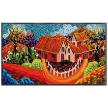 Load image into Gallery viewer, Joy Sunday Color House 40*22CM14CT 2 Stamped Cross Stitch
