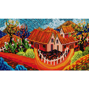 Joy Sunday Color House 40*22CM14CT 2 Stamped Cross Stitch