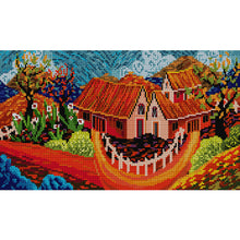 Load image into Gallery viewer, Joy Sunday Color House 40*22CM14CT 2 Stamped Cross Stitch
