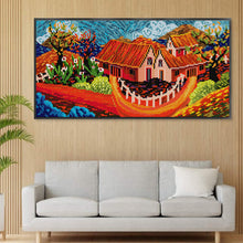 Load image into Gallery viewer, Joy Sunday Color House 40*22CM14CT 2 Stamped Cross Stitch
