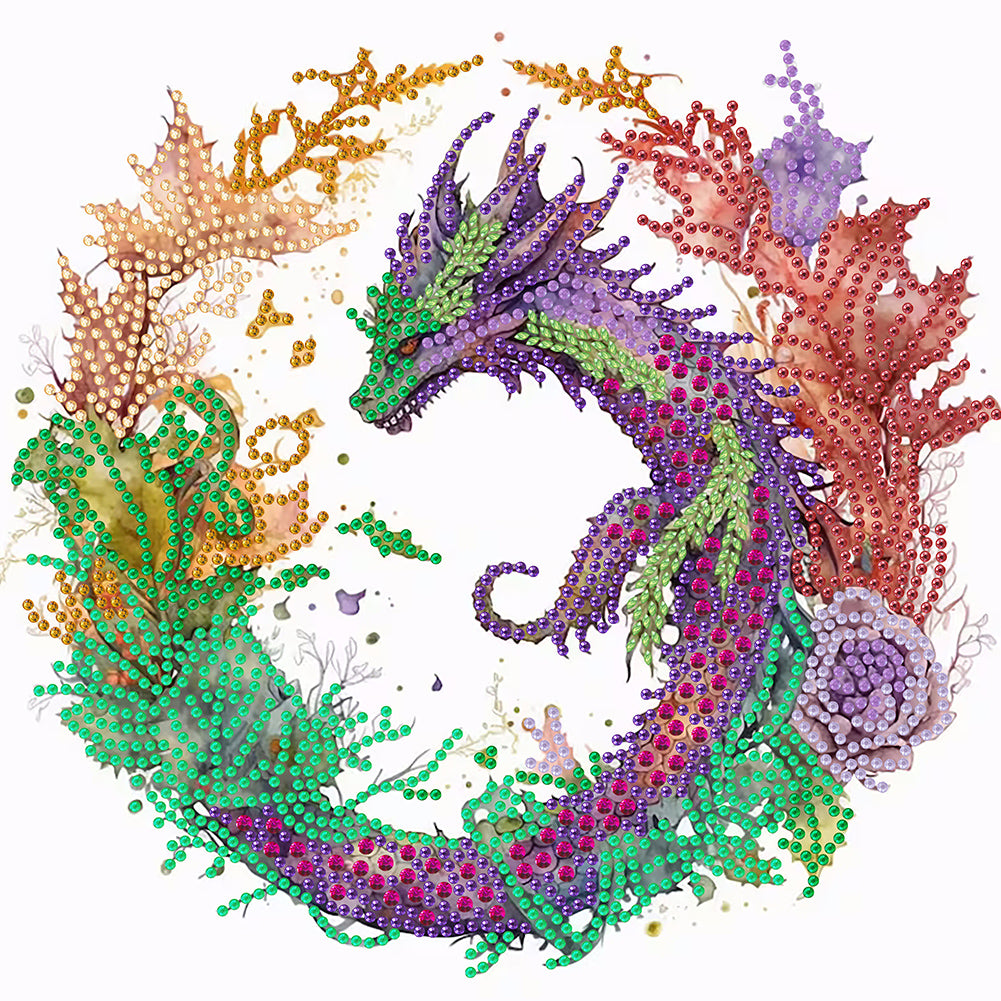 Circling Dragon 30*30CM(Canvas) Partial Special Shaped Drill Diamond Painting