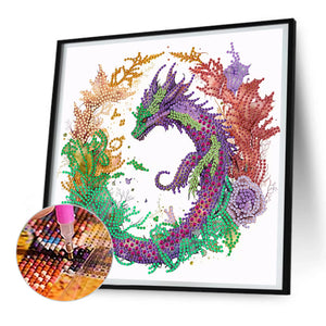 Circling Dragon 30*30CM(Canvas) Partial Special Shaped Drill Diamond Painting