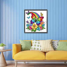 Load image into Gallery viewer, Rainbow Butterfly 30*30CM(Canvas) Partial Special Shaped Drill Diamond Painting
