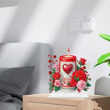 Load image into Gallery viewer, Acrylic Desktop 5D Diamond Art Kits Home Bedroom Table Decor (Love Rose Candle)
