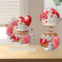 Load image into Gallery viewer, Acrylic Desktop 5D Diamond Art Kit Home Bedroom Table Decor (Love Rose Cupcake)
