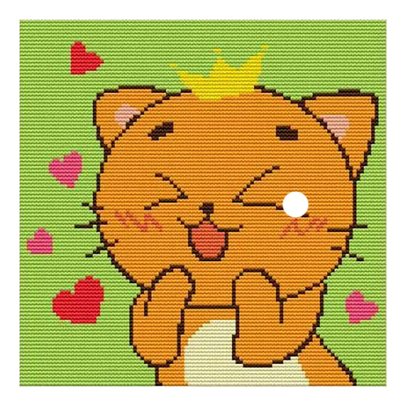 Joy Sunday Crown Cat Star 25*25CM14CT 2 Stamped Cross Stitch