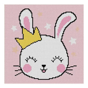 Joy Sunday Crown Shy Bunny 25*25CM14CT 2 Stamped Cross Stitch