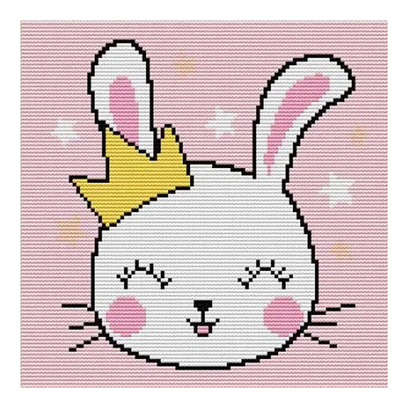 Joy Sunday Crown Shy Bunny 25*25CM14CT 2 Stamped Cross Stitch
