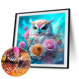 Owl 50*50CM(Canvas) Full Round Drill Diamond Painting