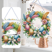 Load image into Gallery viewer, Single Sided Easter Wreath Diamond Art Hanging Pendant Wall Decor (Bowknot)
