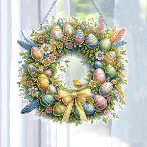 Single Sided Easter Wreath Cute Diamond Art Hanging Pendant Wall Decor (Bird)