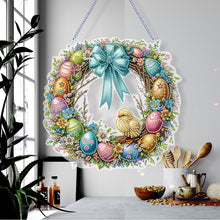 Load image into Gallery viewer, Single Sided Easter Wreath Cute Diamond Art Hanging Pendant Wall Decor (Chicken)
