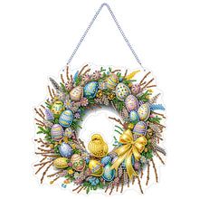 Load image into Gallery viewer, Single Sided Easter Wreath Cute Diamond Art Hanging Pendant Wall Decor (Chicken)
