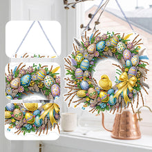 Load image into Gallery viewer, Single Sided Easter Wreath Cute Diamond Art Hanging Pendant Wall Decor (Chicken)
