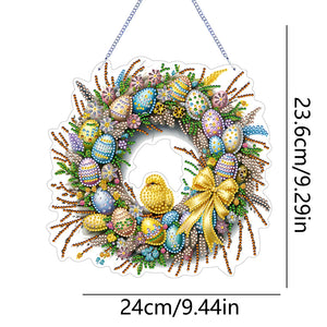 Single Sided Easter Wreath Cute Diamond Art Hanging Pendant Wall Decor (Chicken)