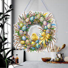 Load image into Gallery viewer, Single Sided Easter Wreath Cute Diamond Art Hanging Pendant Wall Decor (Chicken)
