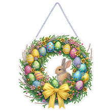 Load image into Gallery viewer, Single Sided Easter Wreath Cute Diamond Art Hanging Pendant Wall Decor (Rabbit)
