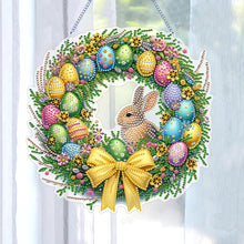 Load image into Gallery viewer, Single Sided Easter Wreath Cute Diamond Art Hanging Pendant Wall Decor (Rabbit)
