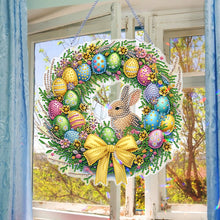 Load image into Gallery viewer, Single Sided Easter Wreath Cute Diamond Art Hanging Pendant Wall Decor (Rabbit)
