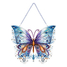 Load image into Gallery viewer, Single Sided Butterfly Diamond Art Hanging Pendant Home Decor (Purple Blue)
