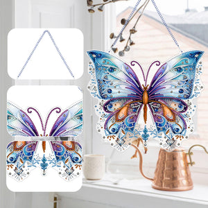 Single Sided Butterfly Diamond Art Hanging Pendant Home Decor (Purple Blue)