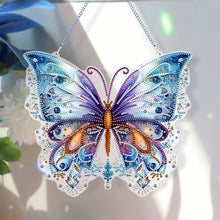 Load image into Gallery viewer, Single Sided Butterfly Diamond Art Hanging Pendant Home Decor (Purple Blue)
