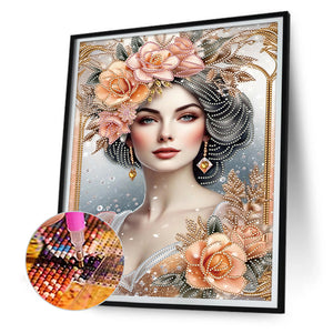 Noble Lady 30*40CM(Canvas) Partial Special Shaped Drill Diamond Painting