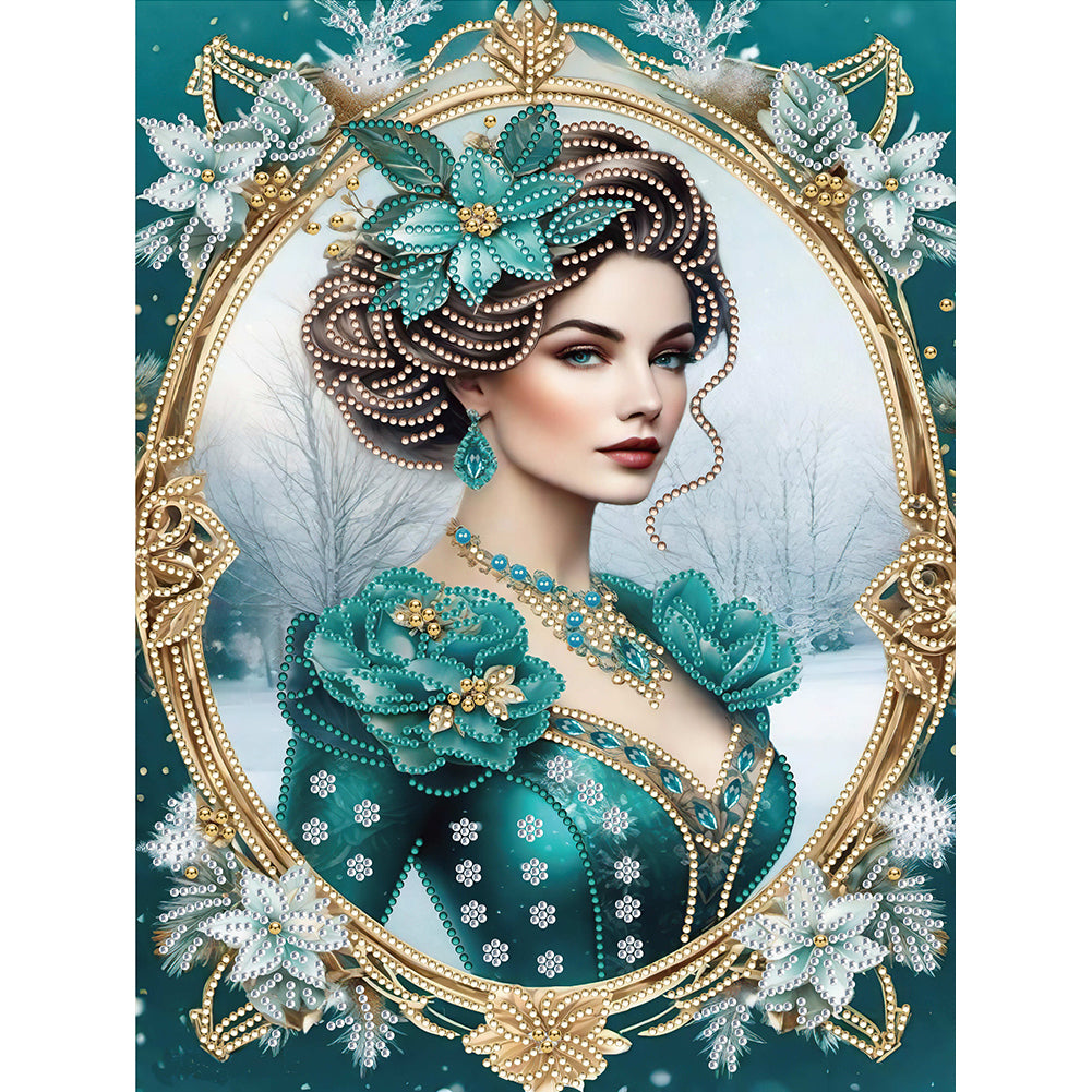 Noble Lady 30*40CM(Canvas) Partial Special Shaped Drill Diamond Painting