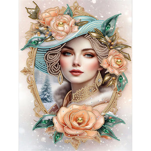 Noble Lady 30*40CM(Canvas) Partial Special Shaped Drill Diamond Painting