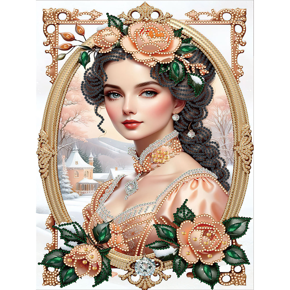 Noble Lady 30*40CM(Canvas) Partial Special Shaped Drill Diamond Painting