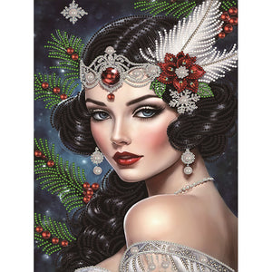 Noble Lady 30*40CM(Canvas) Partial Special Shaped Drill Diamond Painting