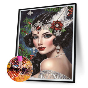 Noble Lady 30*40CM(Canvas) Partial Special Shaped Drill Diamond Painting