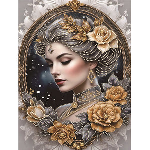 Noble Lady 30*40CM(Canvas) Partial Special Shaped Drill Diamond Painting