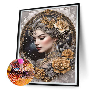 Noble Lady 30*40CM(Canvas) Partial Special Shaped Drill Diamond Painting