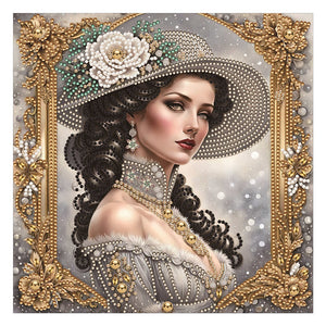 Noble Lady 30*30CM(Canvas) Partial Special Shaped Drill Diamond Painting