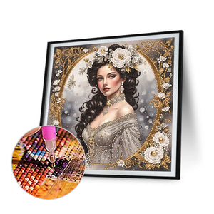 Noble Lady 30*30CM(Canvas) Partial Special Shaped Drill Diamond Painting