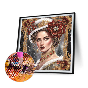 Noble Lady 30*30CM(Canvas) Partial Special Shaped Drill Diamond Painting