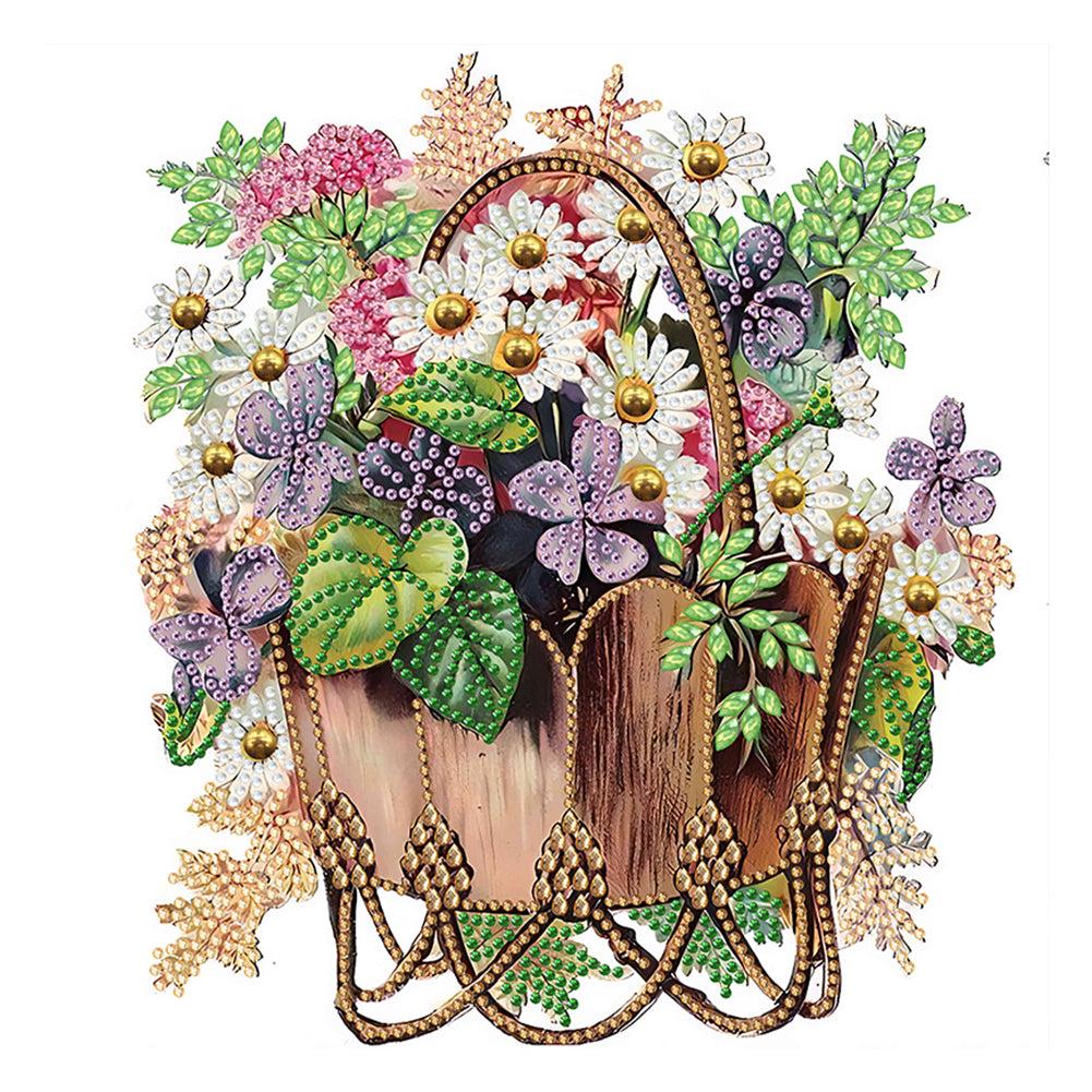 Flower Basket 30*30CM(Canvas) Partial Special Shaped Drill Diamond Painting