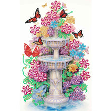 Load image into Gallery viewer, Butterfly Fountain 30*40CM(Canvas) Partial Special Shaped Drill Diamond Painting
