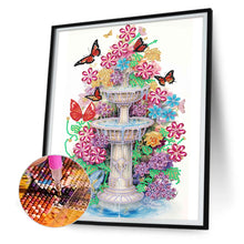 Load image into Gallery viewer, Butterfly Fountain 30*40CM(Canvas) Partial Special Shaped Drill Diamond Painting
