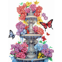 Load image into Gallery viewer, Butterfly Fountain 30*40CM(Canvas) Partial Special Shaped Drill Diamond Painting
