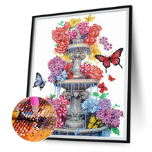 Load image into Gallery viewer, Butterfly Fountain 30*40CM(Canvas) Partial Special Shaped Drill Diamond Painting
