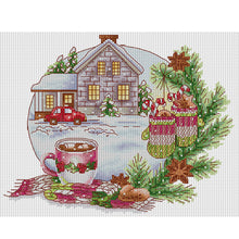 Load image into Gallery viewer, Winter Gingerbread Cottage - 14CT Stamped Cross Stitch 31*27CM(Joy Sunday)
