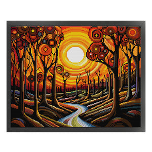 Dusk - 14CT Stamped Cross Stitch 43*36CM(Joy Sunday)