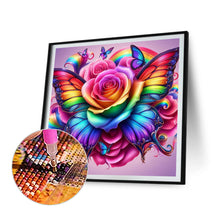 Load image into Gallery viewer, Rainbow Roses And Butterflies 30*30CM(Canvas) Full Round Drill Diamond Painting
